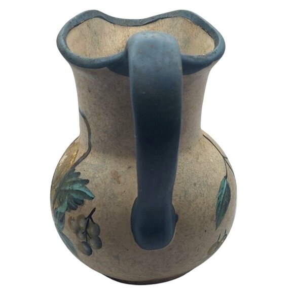 Vintage Hand Painted Fruit Basket Rustic Ceramic Decorative Pitcher Jug - Picture 3 of 7